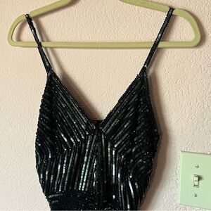 Vintage Y2K 2000s mcbling beaded sequins aftershock dress